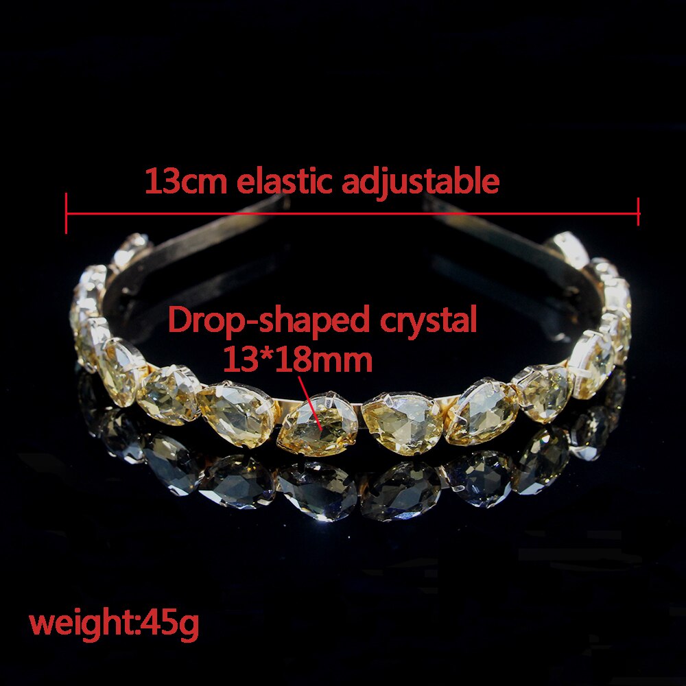 Ainameisi luksus rhinestone hårbånd vand fuld krystal tiaraer trendy pandebånd brude krone hår tilbehør smykker