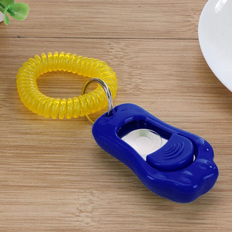 Kjæledyr katt hund knapp klikker plast klingende trening justerbar armbånd stropp fargerik og lys med sterk attraktiv