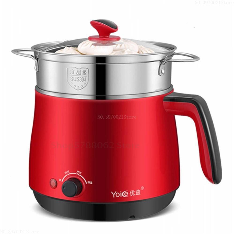 home Cooking pot Skillet Mini dormitory pot cooking pot multifunction electric cooker With steamer 1.8L 9cm depth 200/600W