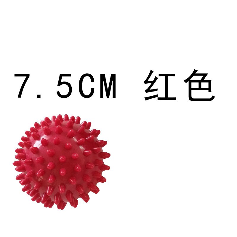 JUFIT 7.5CM/9.5CM PVC Massage Acupoint Grip Ball Point Nail Fascia Yoga BalL Body Building Ball Hedgehog Ball: Red7.5cm