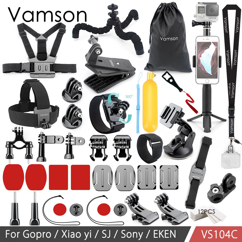 Vamson Voor Go Pro Accessoires Kit Monopod Voor Gopro Hero 7 6 5 4 3 Voor Xiaomi Yi Voor Sjcam eken H9R Mijia VS104: VS104C