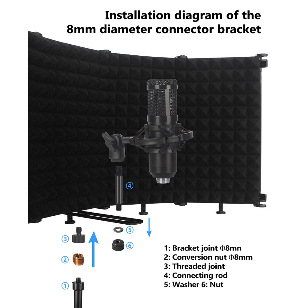 Recording Microphone Wind Screen Shield Board Sound-absorbing Cover Mic Sound Insulation Screen Sound-proof Plate studio screen