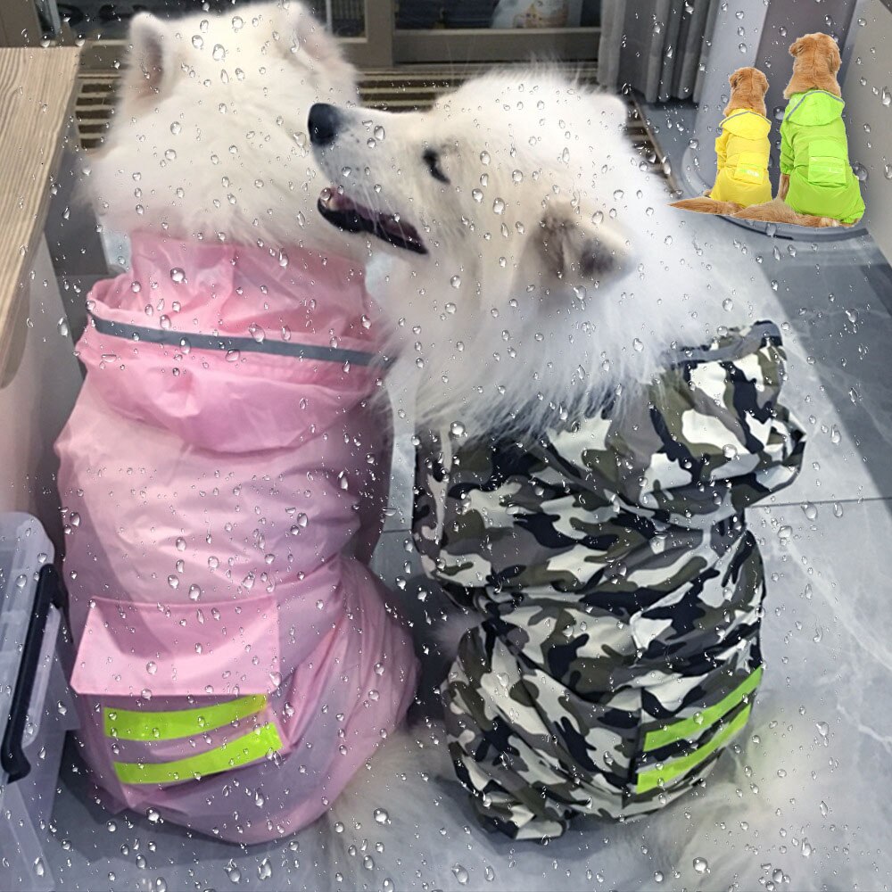HOOPET Dog Raincoat Jumpsuit Rain Coat for Dogs Pet Cloak Labrador Waterproof Golden Retriever Jacket