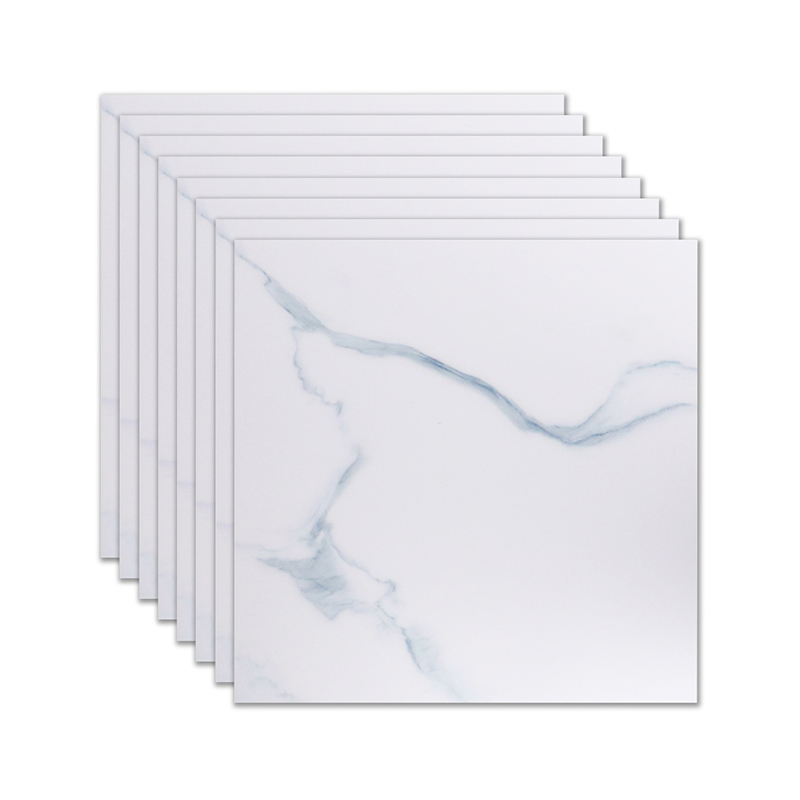 Removable Self-adhesive Marble Floor Wallpaper Decals PVC Floor Decorative Film Living Room Kitchen Backsplash Tile Wall Sticker: 8 PCS