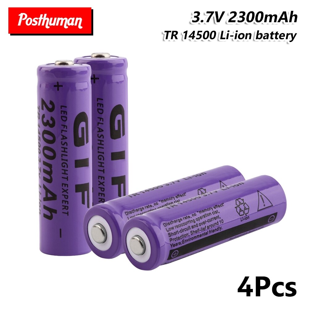 1/2/4/6/8 Pcs Hoge Capaciteit 14500 Li-Ion Batterij 3.7V Gif 14500 2300 mah Oplaadbare Batterijen Cellen 14500 Lithium Baterijen