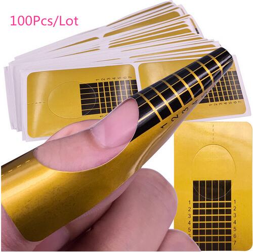 Swagpick 100 pièces U carré pointu forme de fin adhésif forme d'ongle pour acrylique UV Gel pointe d'ongle Extension d'ongle Art outil Pro: 8