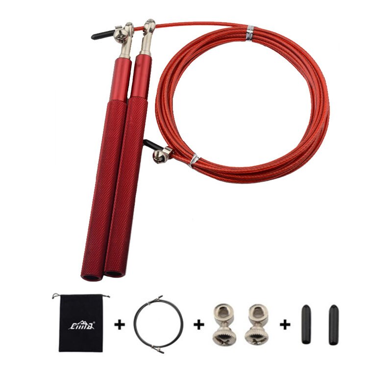 Skipping Rope Speed Boxing Jumping Training Physical Agility Gym Fitness Exercise Accessories Workout Battle: Red with Black Set