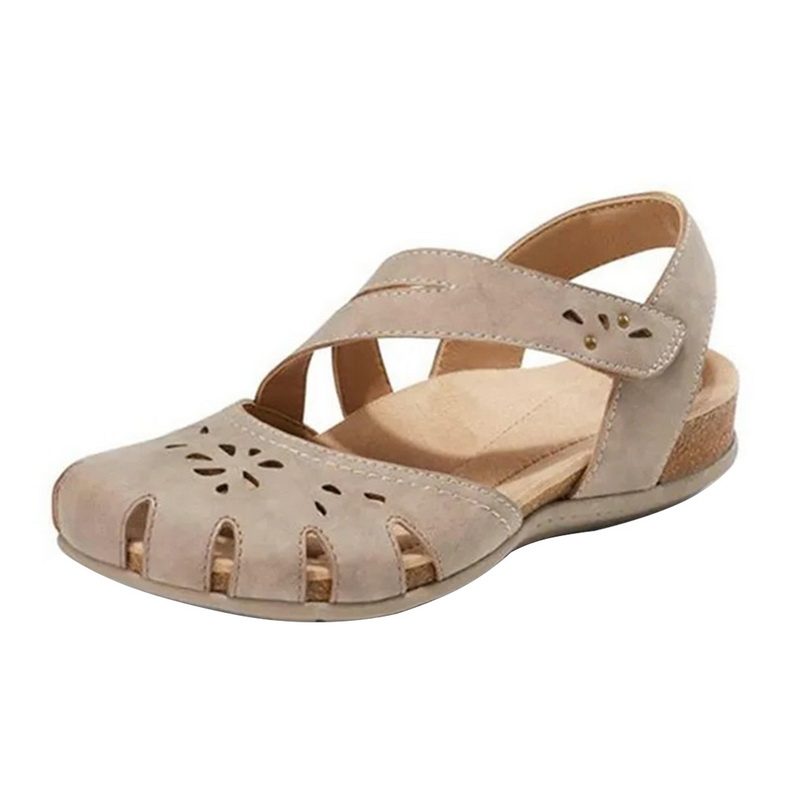 Summer Women Orthopedic Open Toe Sandals Vintage Anti-slip Breathable Leather Casual Female Platform Retro Shoes: 2 / 39