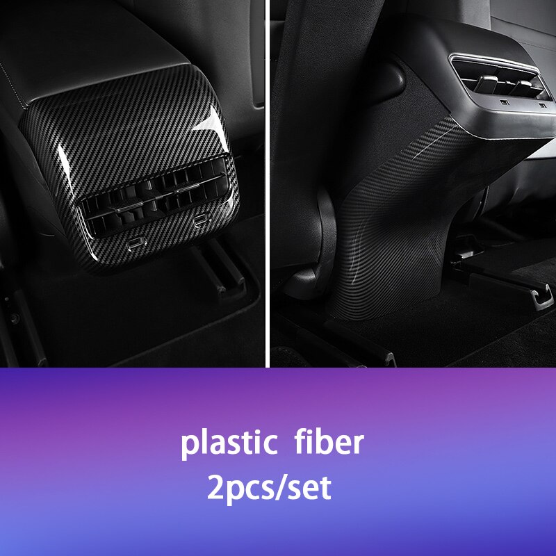 Plate trim for tesla model 3 accessories/car tesla model y accessories model 3 tesla three tesla model 3 carbon/accessoires: plastic fiber 2pcs