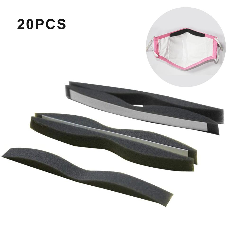 20Pcs Diy Zelfklevende Spons Neusbrug Pads Strip Voor Maskers Comfortabele Afdichting Neusbrug Pad Masker Accessoire: Default Title