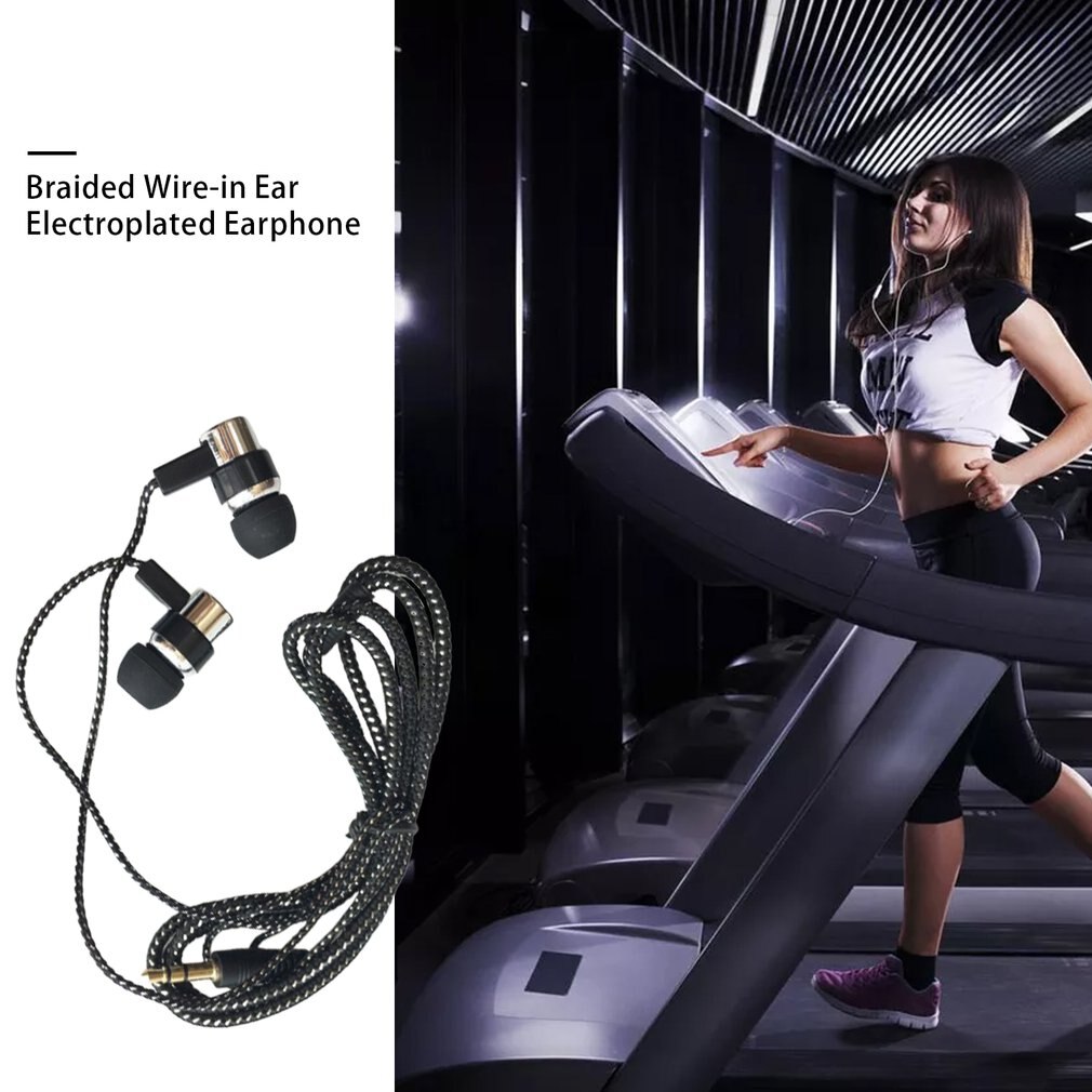 Geflochtene, kabelgebundene ohrhörer, subwoofer-in-ear-kopfhörer, geräuschisolierendes headset für smartphones,  mp3 mp4 pc gaming-only-kopfhörer , 3.5mm dynamische