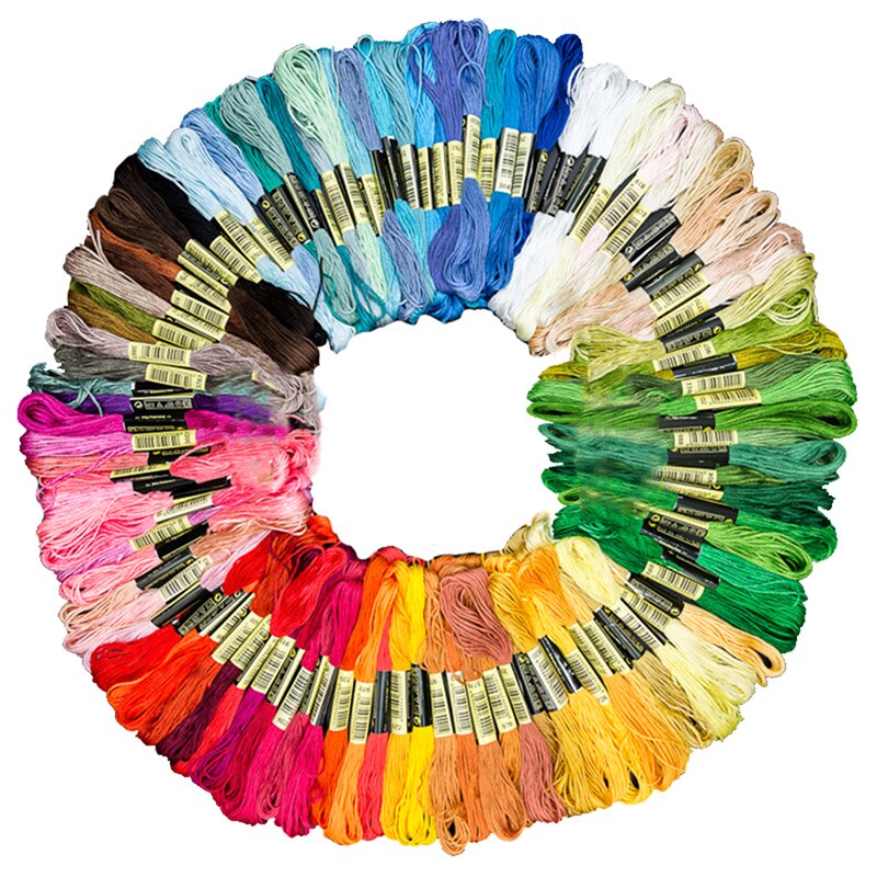 24-100pcs Random Color embroidery DIY Silk Line Branch Threads Similar Dmc Thread Floss Skein Cross Stitch Thread