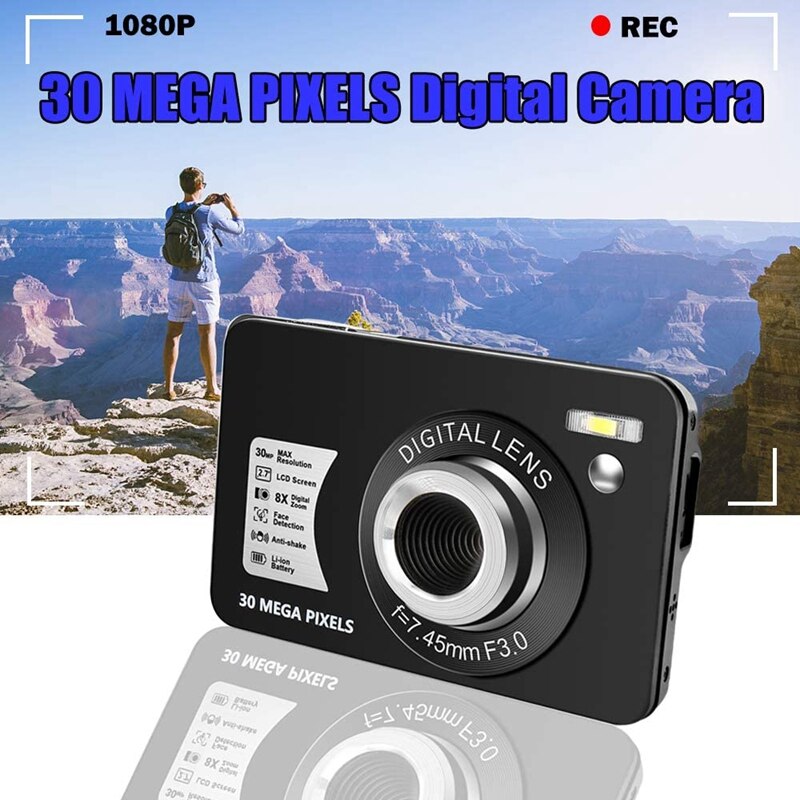 Digital Camera - 5MP HD Pocket Camera - 2.7-Inch LCD - 8x Zoom - Rechargeable - Waterproof & Shockproof