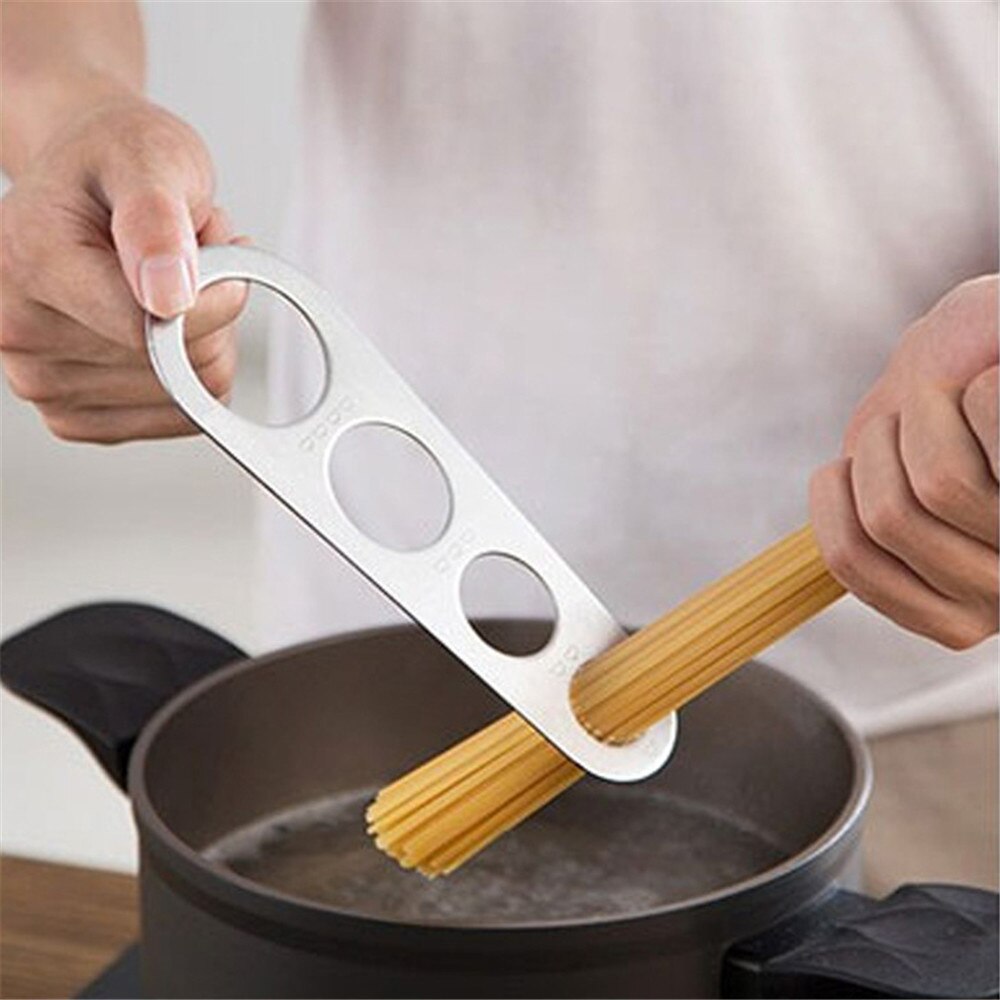Rustfrit stål nøjagtigt pasta lineal måleværktøj 4 portions portion spaghetti måler madlavningsudstyr kontrolværktøj