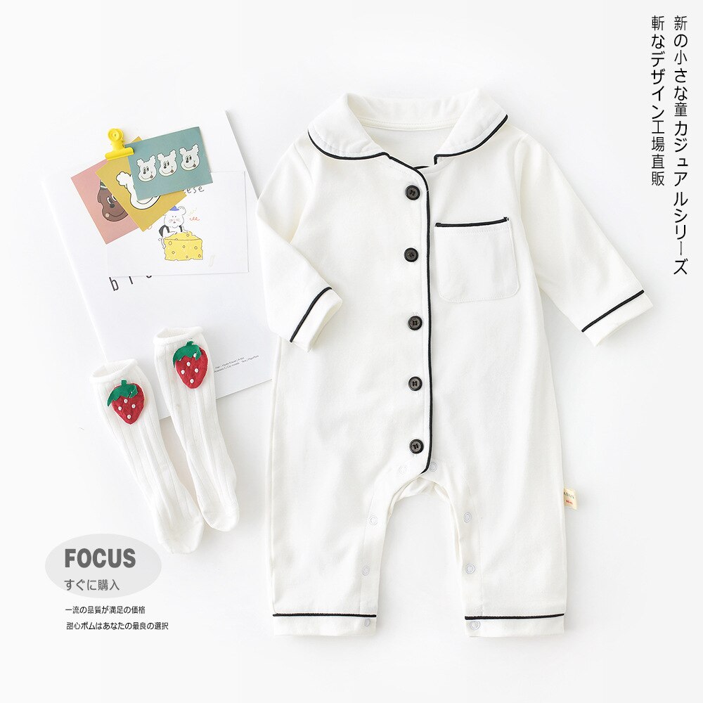 Primavera y otoño recién llegado estilo coreano de manga larga casual ropa de casa monos para niñas y niños lindos dulces