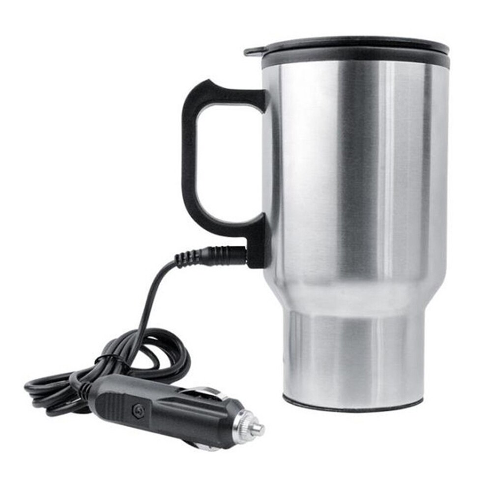 450ml Car Kettle Electric Water Kettle Portable Stainless Steel Cup Thermoses CSL88: Silver