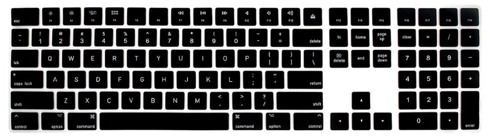 For Apple Magic Keyboard Magic Keyboard with Numeric Keypad MQ052LL/A A1843 Soft Silicone Skin Keyboard Cover: Black