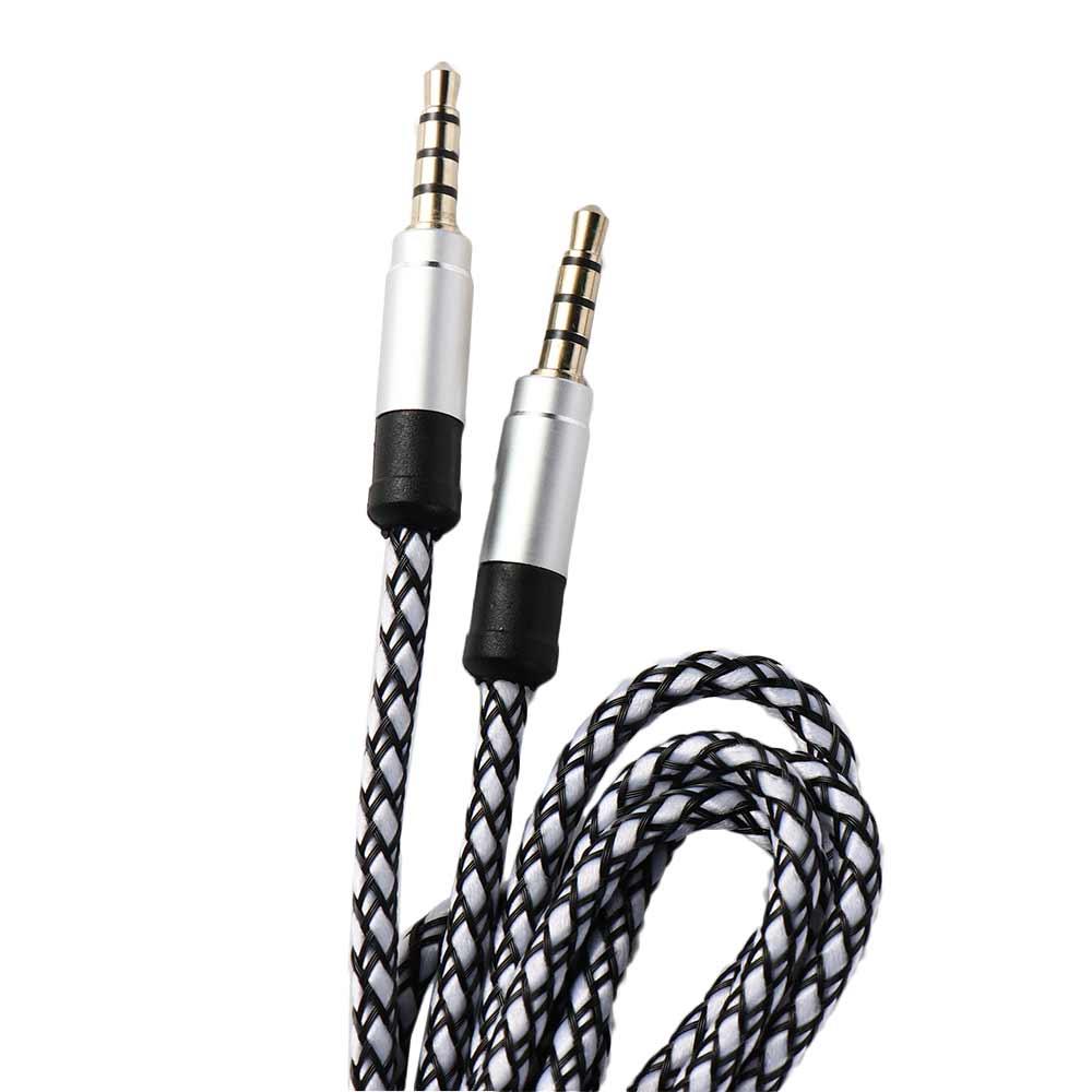 Cable de altavoz trenzado de nailon auxiliar, Cable adaptador de Audio tejido de nailon estéreo, Cable de extensión para auriculares, Cable de Audio de 3,5mm, Cable auxiliar para coche