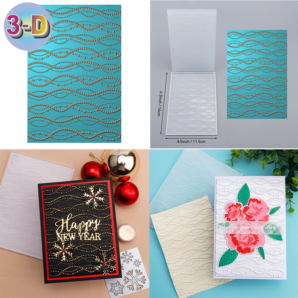 Carpeta de estampado 3D, línea ondulada, decoración de árbol de Navidad, fondo de telaraña para agregar detalles texturizados a la fabricación de proyectos de manualidades de papel: Gris oscuro