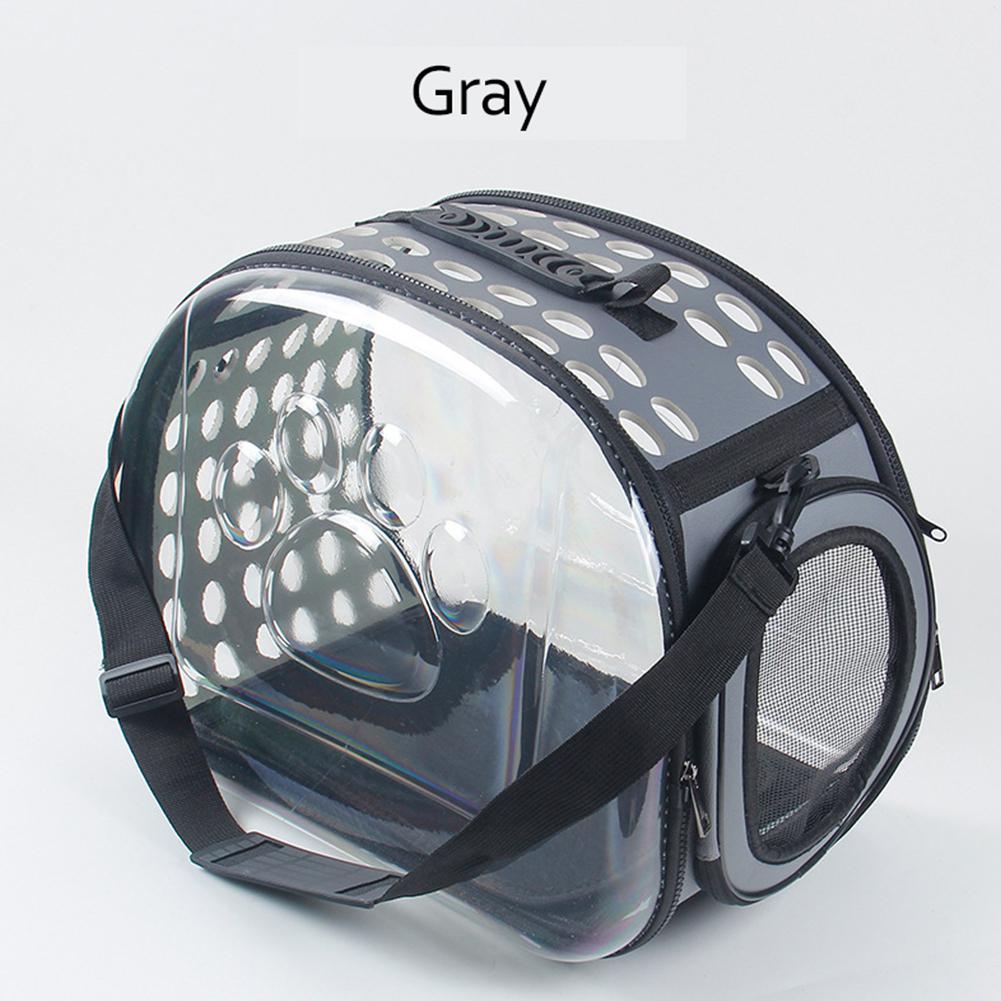 TPFOCUS Portable Transparent Pet Bag Cage with Breathable Holes for Outdoor Cats Dogs Use Footprint Transparent Package: gray / 42x28x32cm