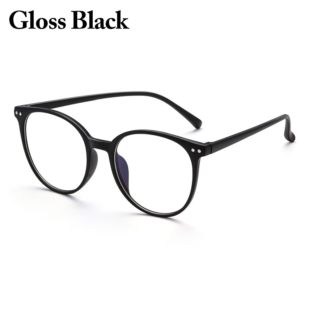 Oversized Computer Glasses Anti Blue Light Eyeglasses Frame Women Men Vintage Office Blue Blocking Clear Lens Gaming Glasses: Gloss Black