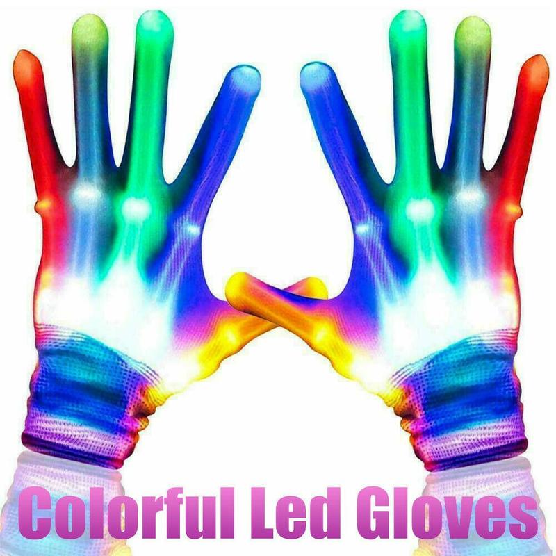 LED leucht handschuhe freundlicher leistung requisiten bunte funkeln handschuhe halloween weihnachten
