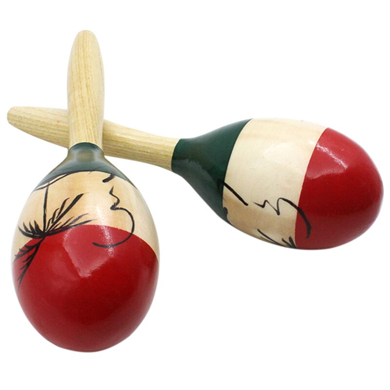 1 Pair Of Wooden Large Maracas Rumba Shakers Rattles Sand Hammer Percussion Instrument Musical Toy For Kid Children Party Games