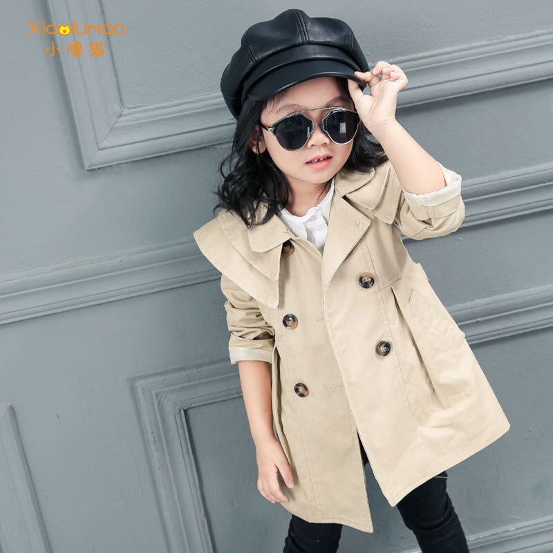Kids Windjack Trenchcoat Kinderen Wind Jas Meisje Peuter Jas Geul Voor Kinderen Herfst Winter 3-8Y Formele Kind Jas