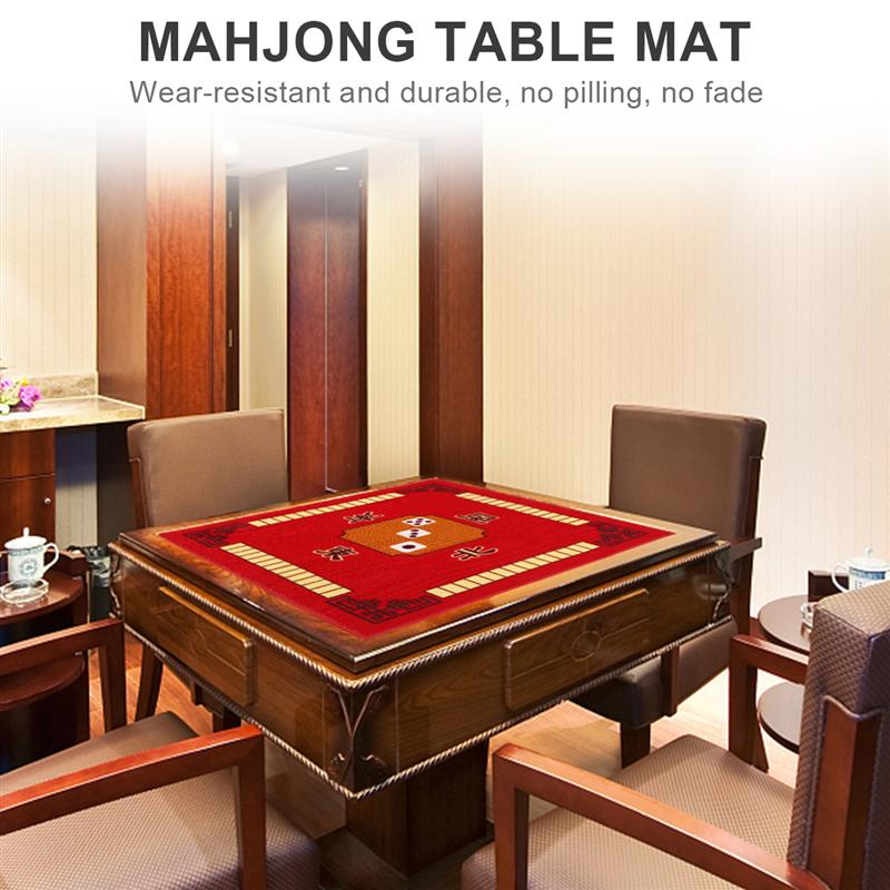 Mahjong Table Latex Cloth Square Shape Mahjong Mat Board Room Mahjong Pad Anti-Slip Desktop Cushion For Game Board Games Mahjong