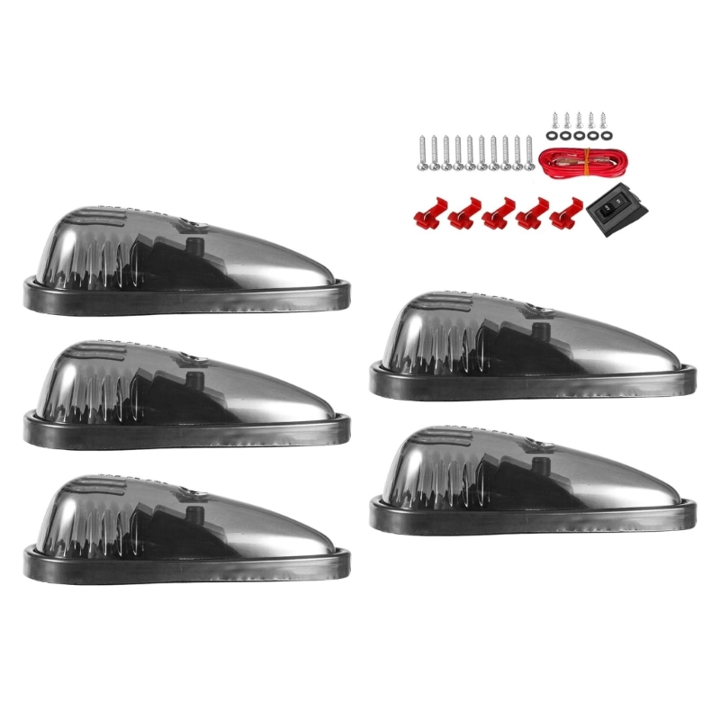 5Pcs Cab Lights Teardrop Cab Lights Waterproof Truck Cab Marker Lights 9 LEDs Roof Running Top Marker Lights
