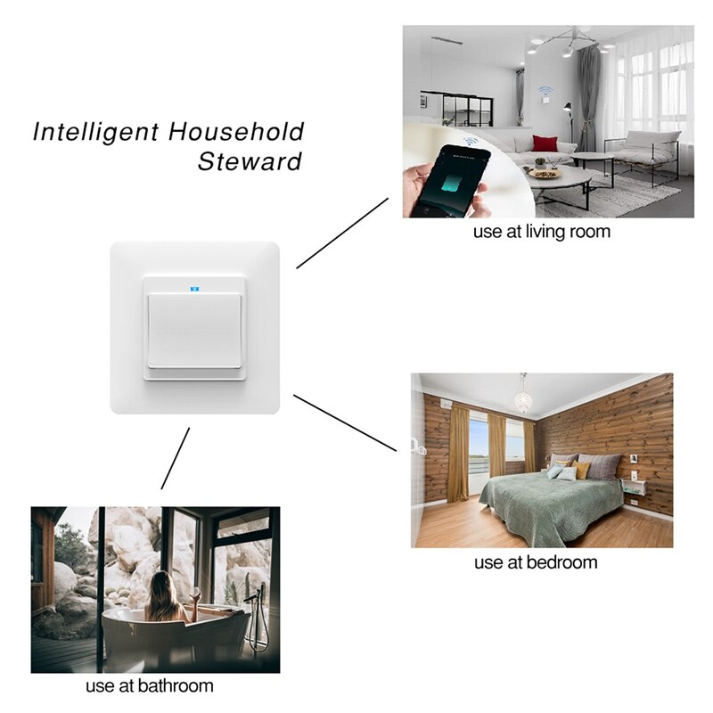 WiFi Smart Light Wall Switch Socket Outlet Push Button EU Smart Life Tuya Wireless Remote Control