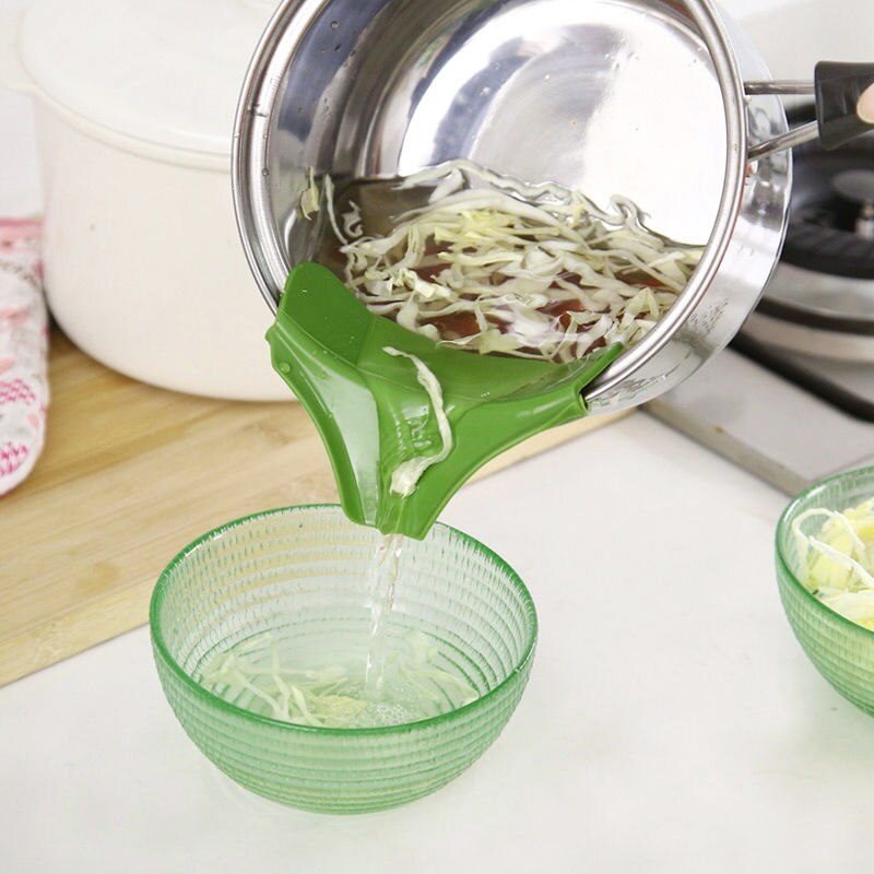 Useful Silicone Soup Funnel Water Deflector Tool Kitchen Gadget