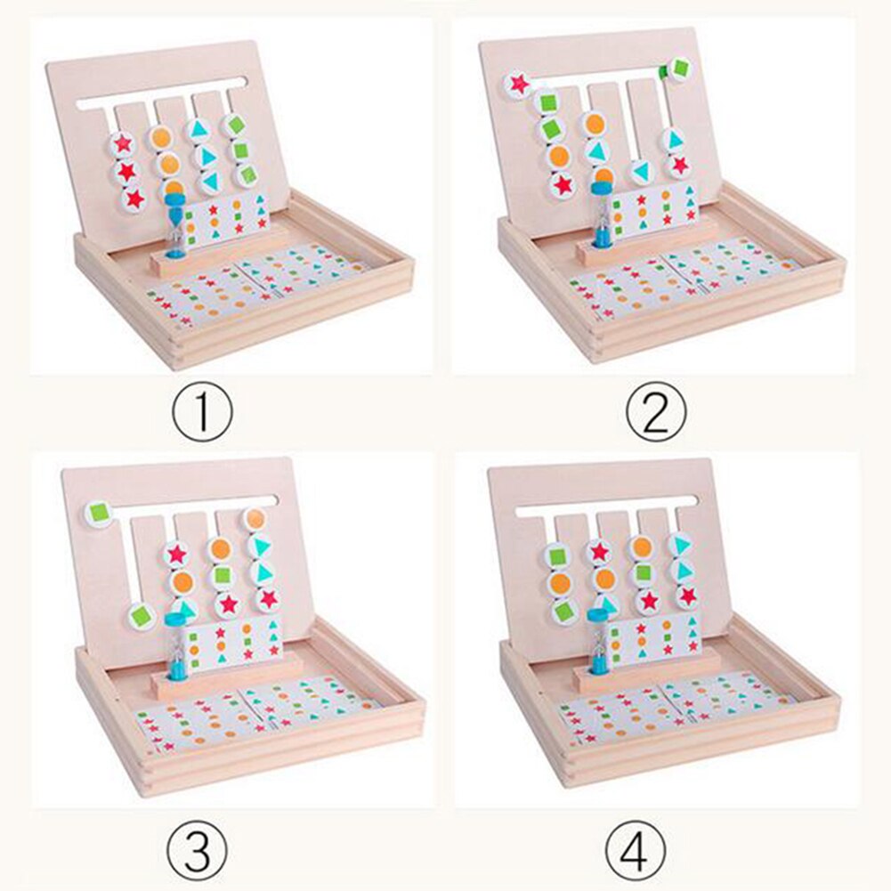 Houten Kleur Vorm Pairing Puzzels Activiteit Board Met Zandloper Onderwijs Speelgoed Kids Educatief Speelgoed Voor Kinderen