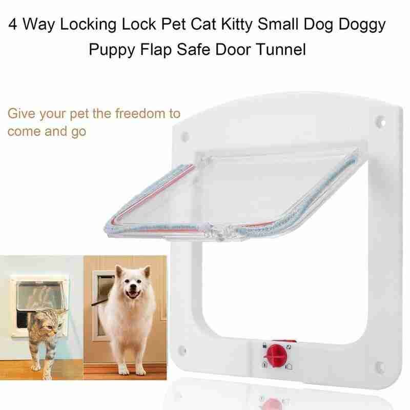 Puerta de seguridad con cerradura para mascotas, puerta de Control inteligente para entrada o salida, para perros y gatos, 14 Kg o menos