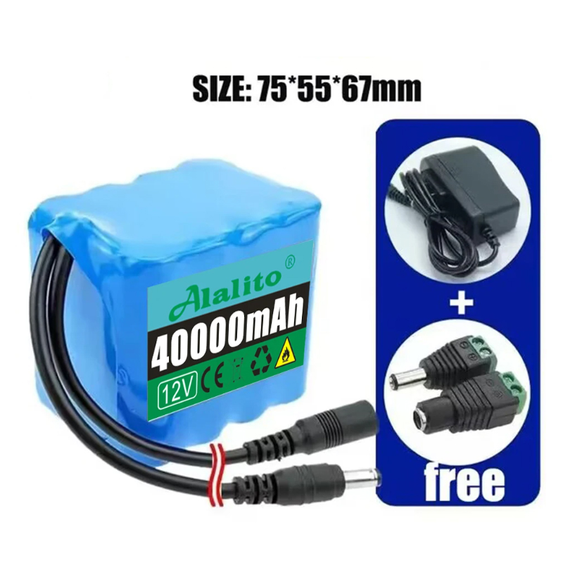 Akumulator 12V 30Ah 3s3p 18650 litowo-jonowy 12V 20Ah-50Ah DC12.6V akumulator o bardzo dużej pojemności z BMS + ładowarka