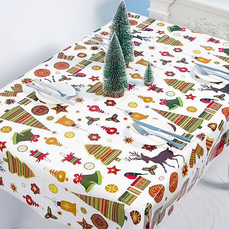 1pc 108 x 179cm jul pvc bordsduk jul dekorationer tryckt bordsduk bord täcka hem jul fest middag dekoration: B01