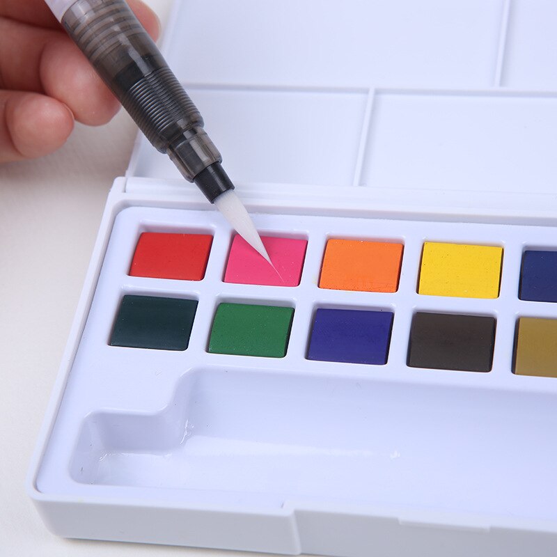 Transparent solid watercolor paint set 12/18/24/36 color student painting art supplies