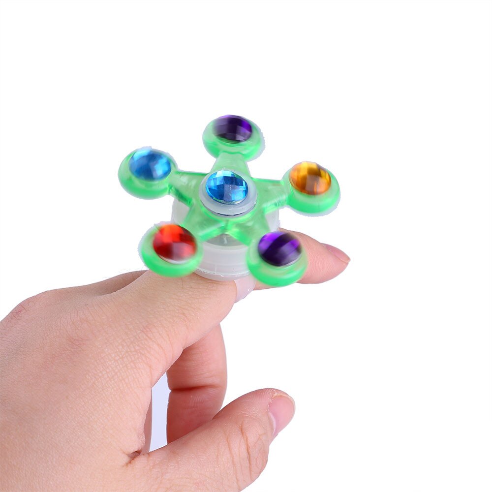 Early Education Toys Learning Toys For Children Children's Luminous Ring Manual Rotating Soft Plastic Flash Gyro Ring NewW930(5): Multicolor