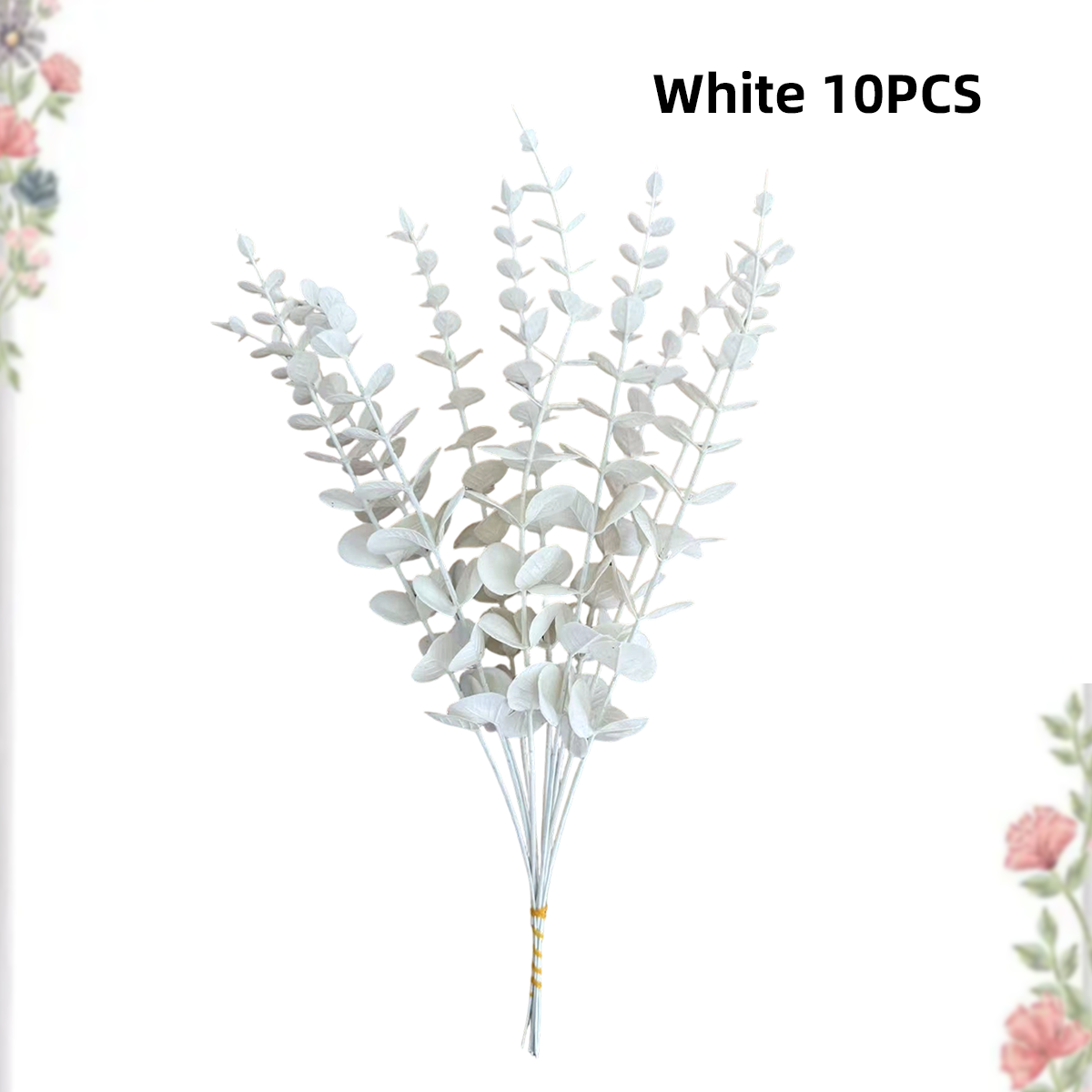 10pcs Artificial Plants-National Saudi Day, Naviad Decor, Fall Decor, Thanksgiving Decor, Party , DIY, Room, Halloween, Wedding: WHITE