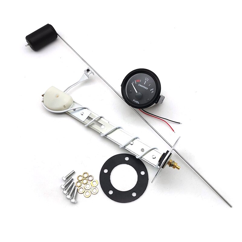2" Car Oil Fuel Level Gauge Sending Unit Kit LED Pointer Meter With Fuel Sensor E-1/2-F Pointer