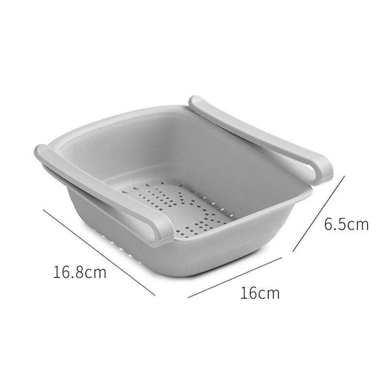 Fridge Drawer Organizer Pull Out Bin Fridge Shelf Holder Storage Box Fit for Most Refrigerator Pantry Food Storage Rack: Silvery