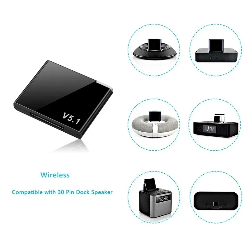 I-WAVE 30 Pin Bluetooth 5.1 Audio Receiver A2DP Musik Mini Wireless Adapter Für iPhone iPod 30 Pin Jack Analog lautsprecher