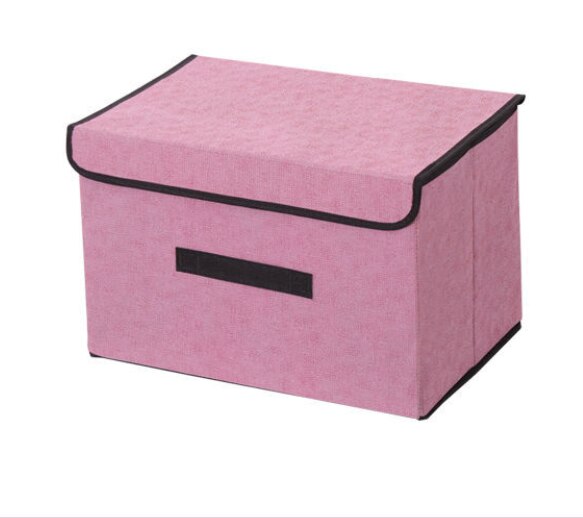 Storage Box Foldable Linen Cloth Collapsible Storage Cube Bin Storage Cube Box Fabric Storage Box Organizer Storage Bins: small size / Pink