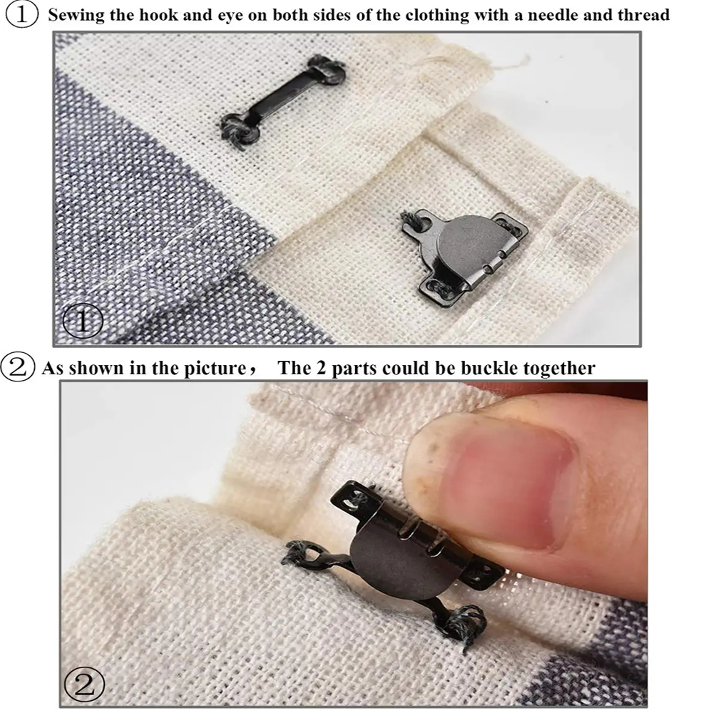 50 par sykrokar och -öglor stängning sömnad gör-det-själv hantverkstillbehör för bh kläder jacka kjol byxor klädtillbehör