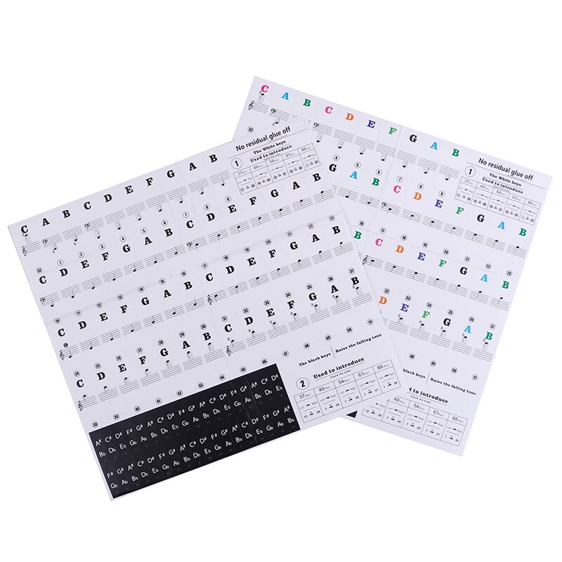 54 61 88 touches électronique Piano clavier son nom autocollants clé autocollant Piano Stave musique décalcomanie étiquette Note autocollant