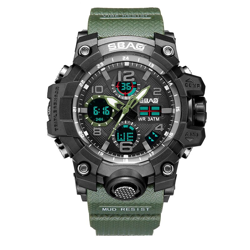 Sbao-relojes deportivos para hombre, pulsera electrónica Digital Led de cuarzo Tpu: H
