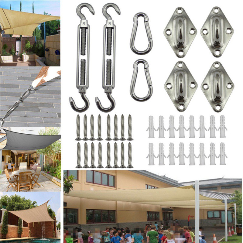 Stainless Steel Sun Sail Shade Shade Sail Canopy Fixing Fittings Accessory Kit Safety Sun Canopy Fixing Fittings