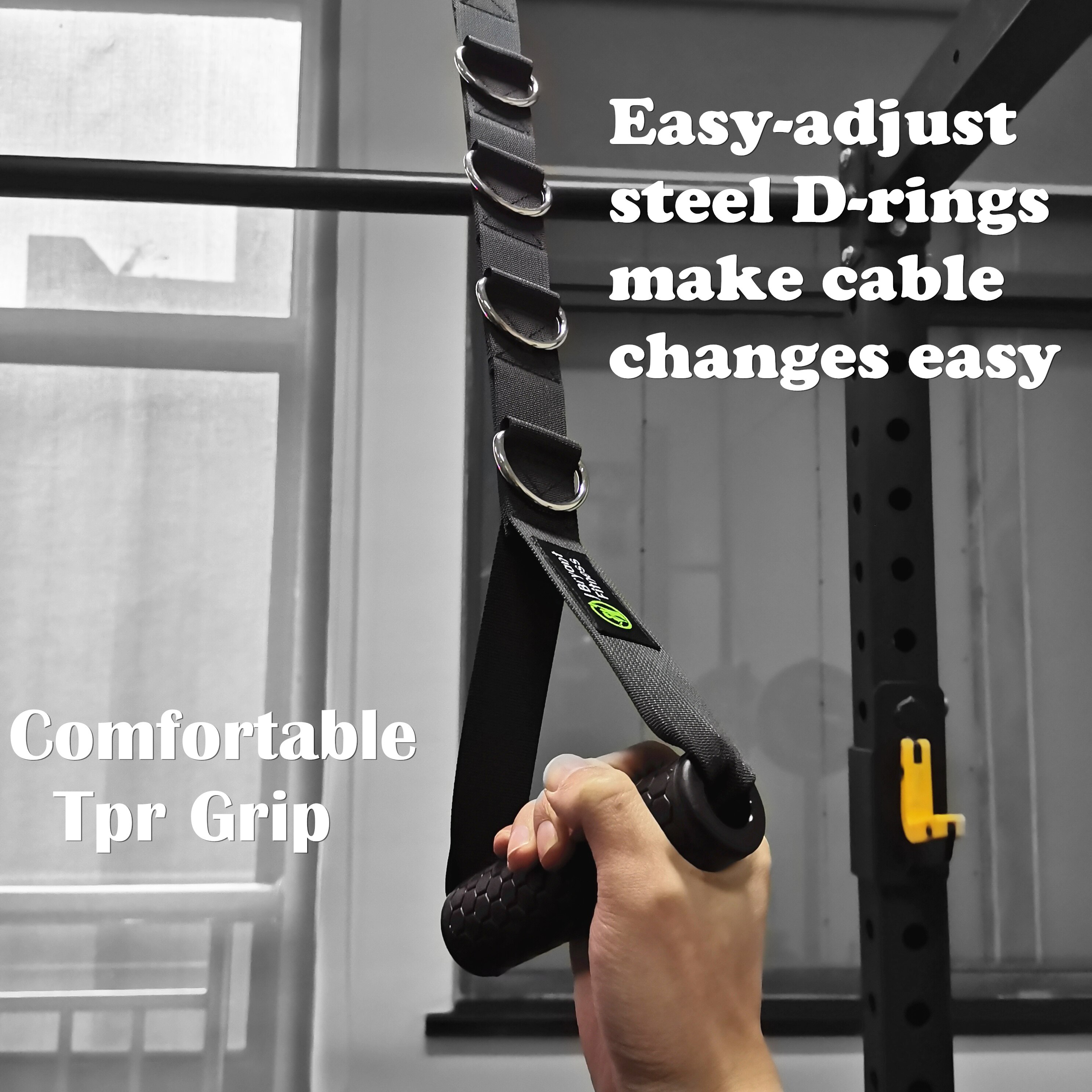 Gym Handle Multifunction Adjustable Stirrup Handles Fitness Cross Over Handle Triceps Bar Lifting Exercise Machine Accessories