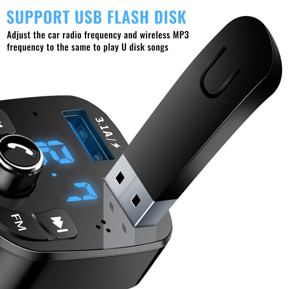 Car Kit FM Transmitter Bluetooth Audio Dual USB Car MP3 Player autoradio Handsfree Car Charger 3.1A Fast Charger Car Accessories