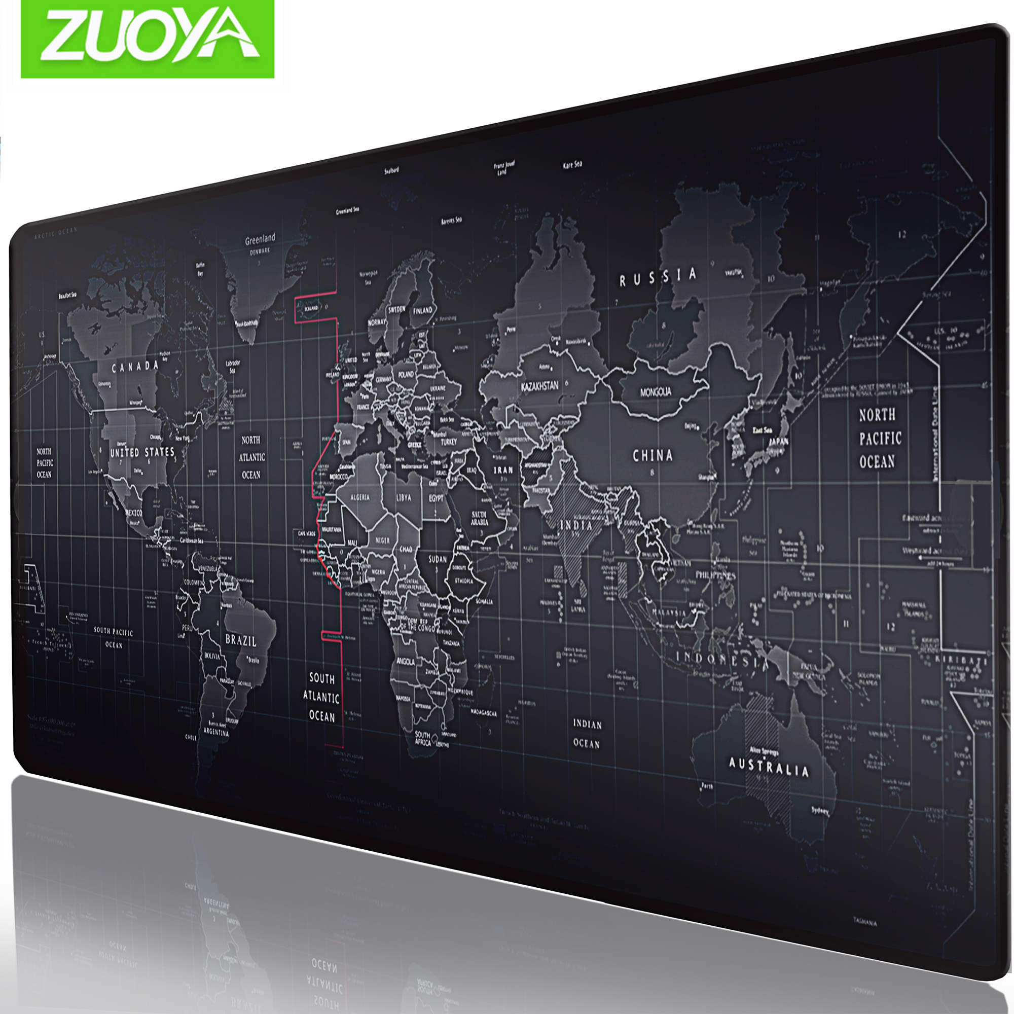 Extra Large Mousepad Natural Rubber Mouse Pad Old World Map Anti-slip Gaming Mouse Mat with Locking Edge for game gamer